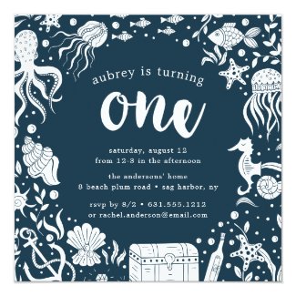 Under the Sea | First Birthday Party Invitation