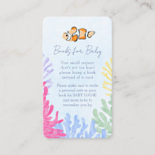 Under The Sea Fish Baby Shower Book Request Enclosure Card