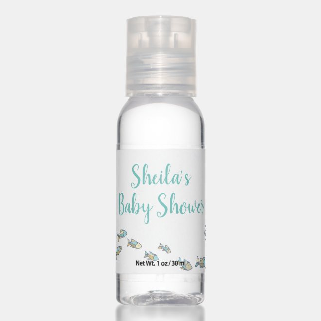 Under The Sea Fish Baby Shower Favor Hand Sanitizer (Front)