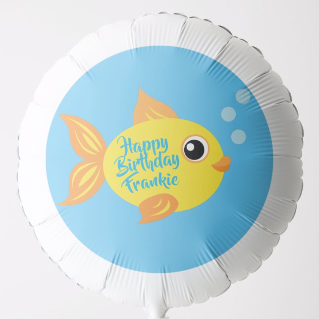 Under the Sea Fish Birthday Party Balloon (Front)