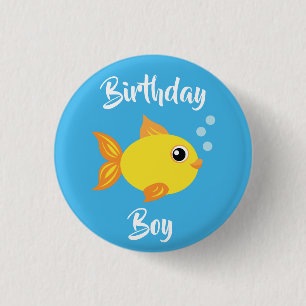 Under the Sea Fish Birthday Party Button