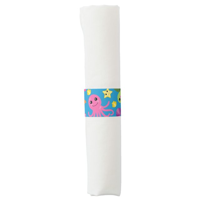 Under the Sea Fish Birthday Party Napkin Bands (Front)