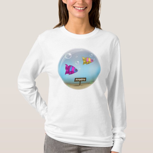 Under the Sea Fish Bowl Design - Long Sleeve Hoody (Front)