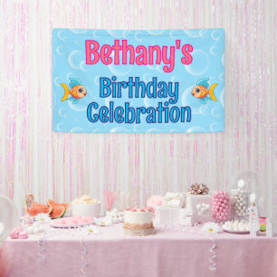 Under The Sea Fish Custom Birthday Banner