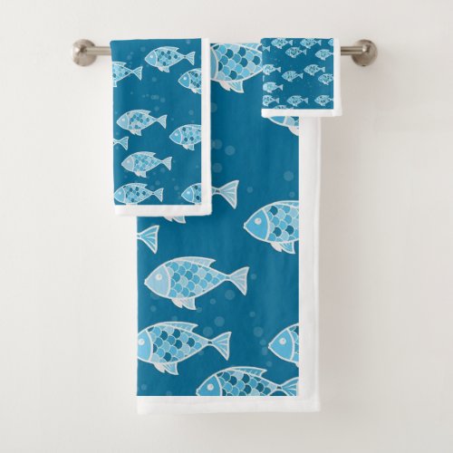 Under The Sea Fish Design Bath Towel Set