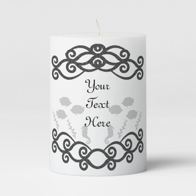 Under the Sea Fish Fame Pillar Candle (Front)
