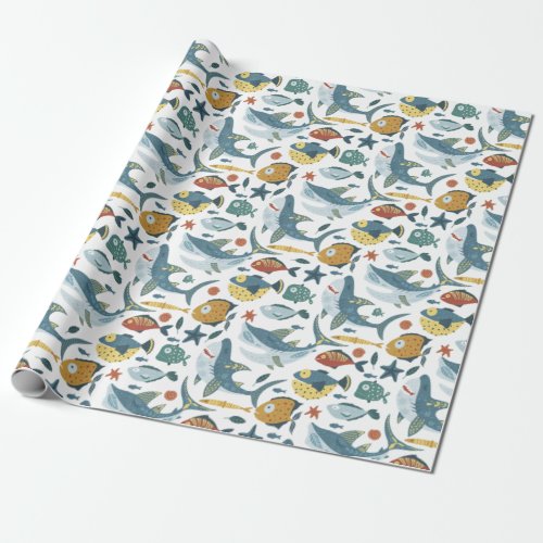 Under The Sea Fish Shark Ocean Wrapping Paper