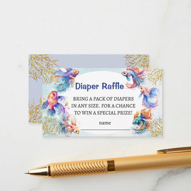under the sea fishes Diaper Raffle baby shower Enclosure Card (Creator Uploaded)