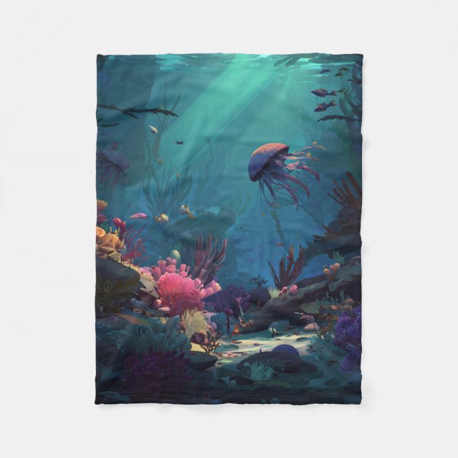 Under The Sea Fleece Blanket (Front)