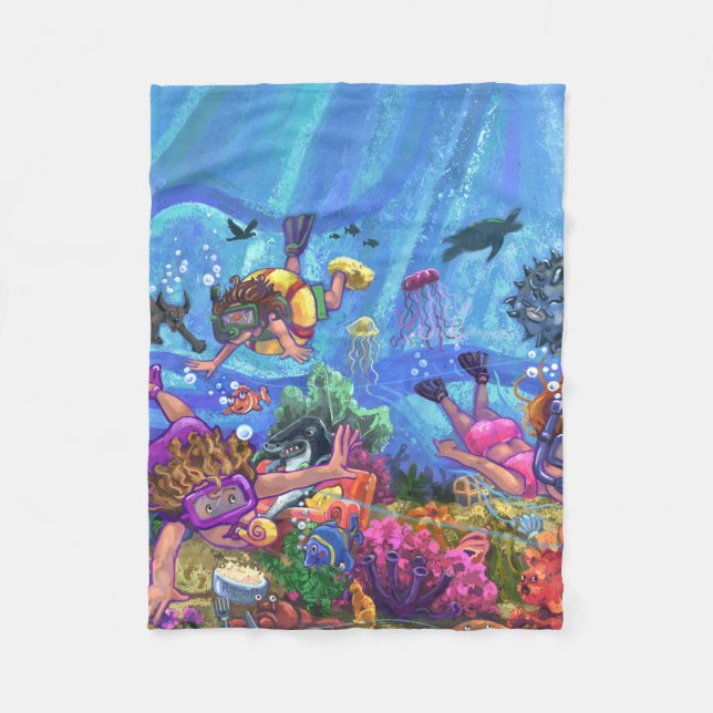 Under the Sea Fleece Blanket (Front)