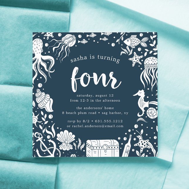 Under the Sea | Fourth Birthday Party Invitation (Creator Uploaded)