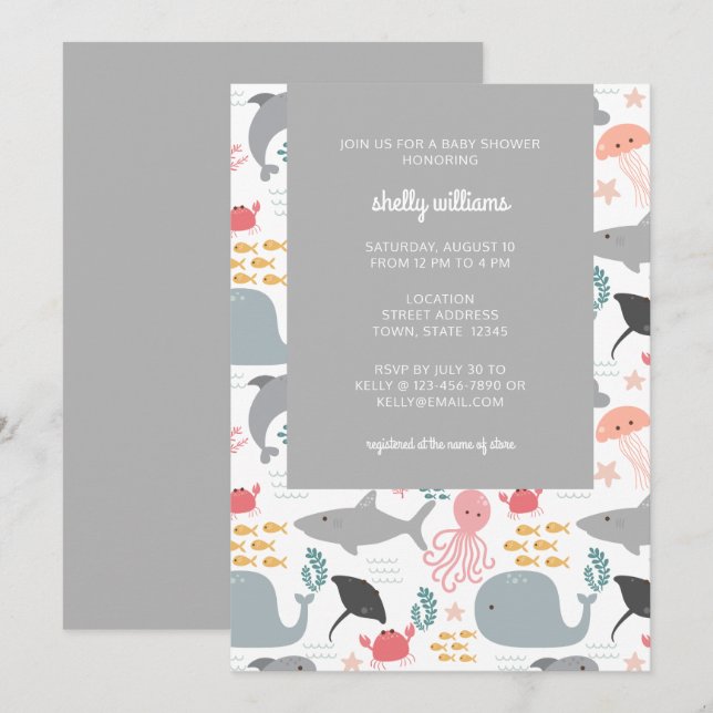 Under The Sea Friends Invitation (Front/Back)