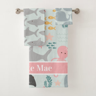 Under The Sea Friends Pattern Bath Towel Set
