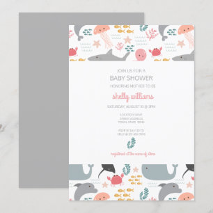 Under The Sea Friends Pattern Invitation