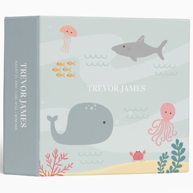 Under The Sea Friends Photo Album 3 Ring Binder (Front/Spine)