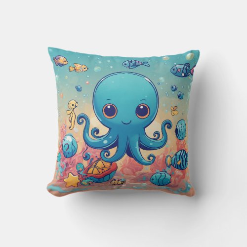 Under the Sea Friends Throw Pillow