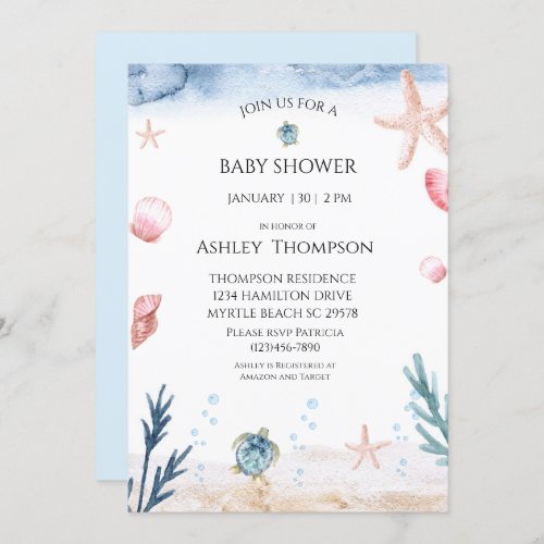 Under the Sea Gender Neutral Baby Shower Invitation
