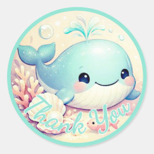 Under the Sea Gender Neutral Baby Shower Ocean Classic Round Sticker