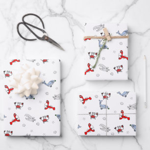 Under the Sea Gift Wrap Child-Drawn Ocean Animal