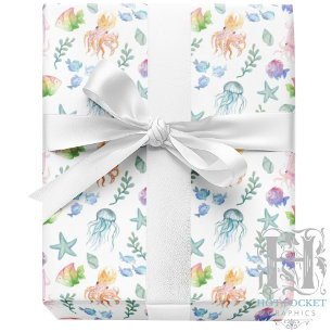 Under the Sea Gift Wrapping Paper - White