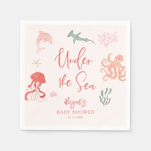 Under The Sea Girl Baby Shower Napkins