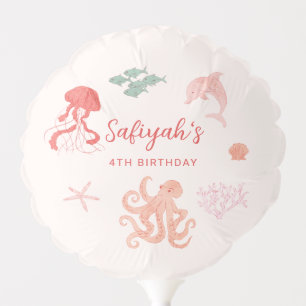 Under The Sea Girl Birthday Party Balloon