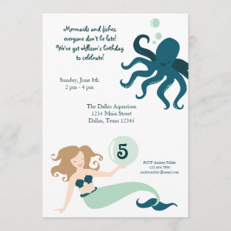 "Under the Sea" Girl Birthday Party Invitation