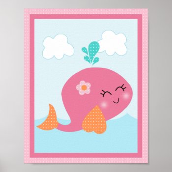 Under The Sea/ Girl /sealife/pink Art Poster by Personalizedbydiane at Zazzle