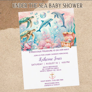 Under the Sea Girls Baby Shower   Invitation