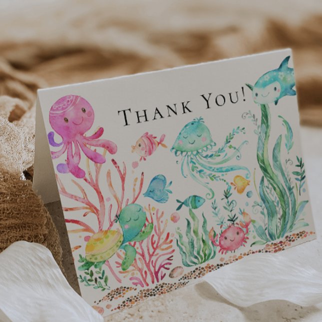 Under the Sea Girls Baby Shower Thank You Note (Creator Uploaded)