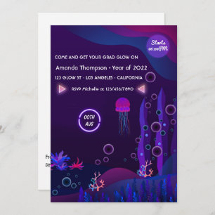 Under the Sea Glow Graduation Party Invitation