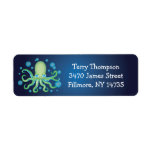 Under The Sea Green Octopus Address Labels at Zazzle