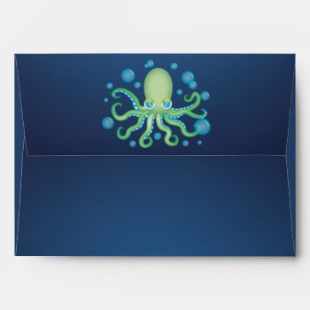 Under The Sea Green Octopus Envelope by nyxxie at Zazzle