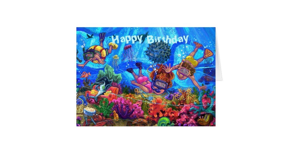 Under the Sea Happy Birthday Card | Zazzle