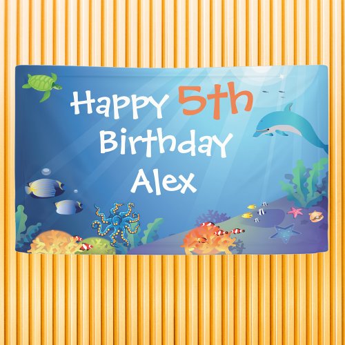 Under the Sea Happy Birthday Kids Banner