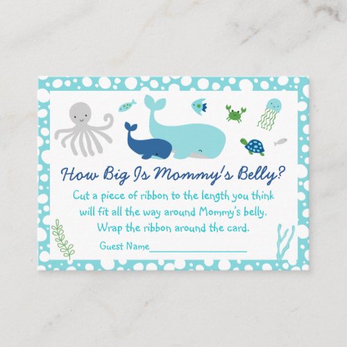 Under The Sea How Big Is Mommys Belly Game Enclosure Card