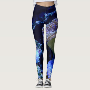 Under the Sea in blues and purples Leggings