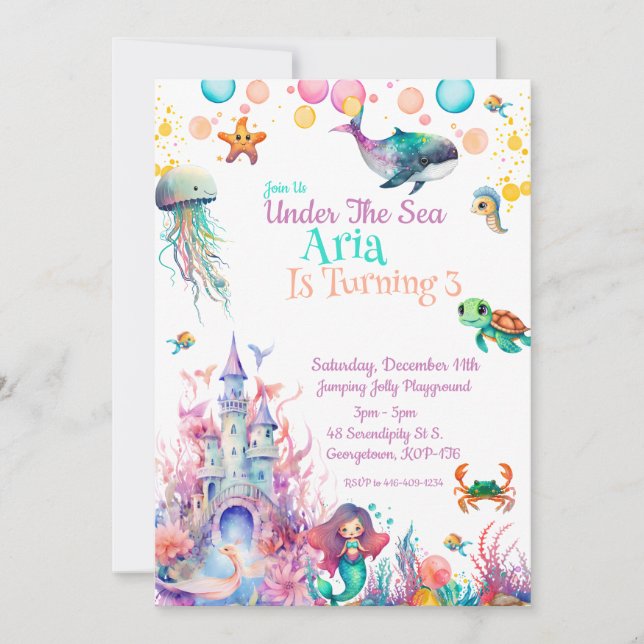 Under The Sea  Invitation (Front)