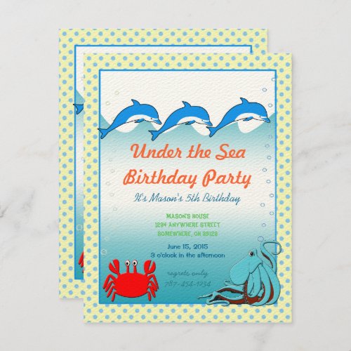 Under the Sea Invitation  Birthday Party