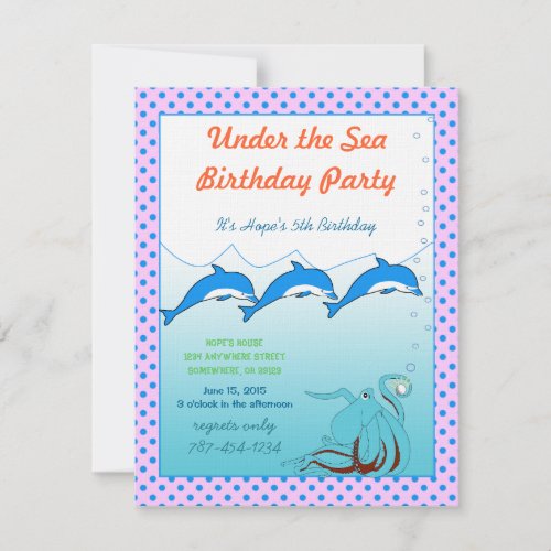 Under the Sea Invitation  Birthday Party
