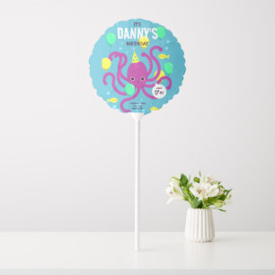 Under the sea Invitation, Octopus Birthday Balloon