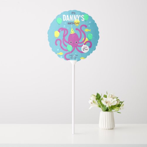 Under the sea Invitation Octopus Birthday Balloon