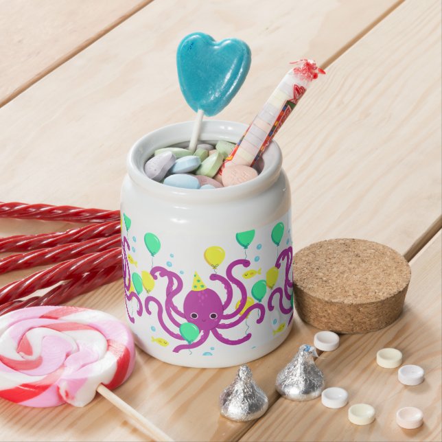 Under the sea Invitation, Octopus Birthday Candy Jar (In Situ)