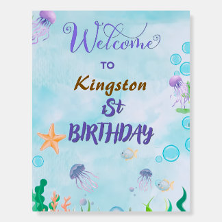 Under the Sea Jellyfish 1st Birthday Welcome Sign