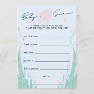 Under the Sea Jellyfish Baby Guess Invitation