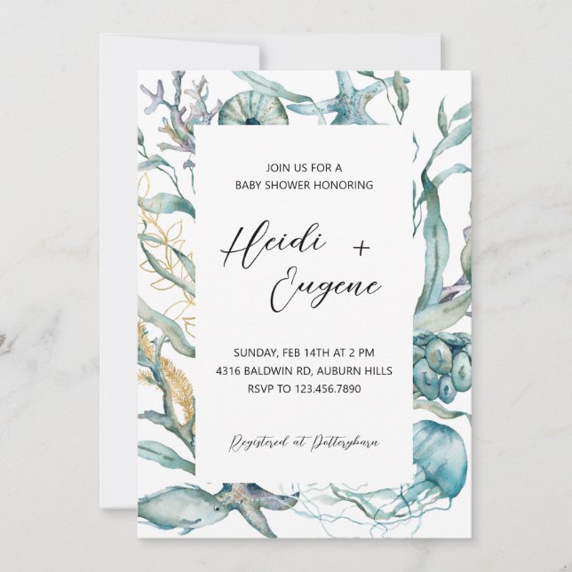 Under the Sea Jellyfish Baby Shower Invitation (Front)