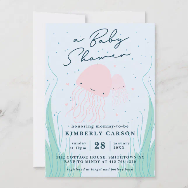 Under the Sea Jellyfish Baby Shower Invitation Zazzle