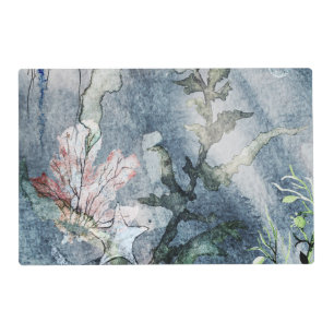 Under The Sea Jellyfish Corals Watercolor Placemat