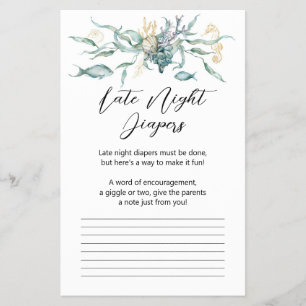Under the Sea Jellyfish Late Night Diapers Card Flyer