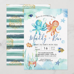 Under the Sea   Joint Pool Party Invitation